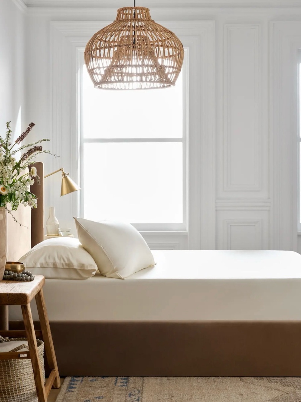 Quince Bamboo Twin Fitted Sheet Set in Ivory